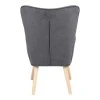 Armchair with footstool Melisia pakoworld fabric dark grey-natural color wooden leg 59x67x94cm