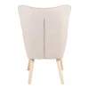 Armchair with footstool Melisia pakoworld fabric beige-natural color wooden leg 59x67x94cm