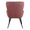 Armchair with footstool Rueda pakoworld velvet in rotten apple shade with black metal legs 71.5x66.5x99cm
