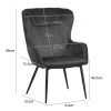 Armchair with footstool Rueda pakoworld velvet in rotten apple shade with black metal legs 71.5x66.5x99cm