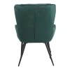 Armchair with footstool Rueda pakoworld velvet in dark green shade with black metal legs 71.5x66.5x99cm