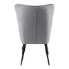 Armchair with footstool Siella pakoworld grey velvet-black metal leg 59x67x94cm