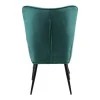 Armchair with footstool Siella pakoworld dark green velvet-black metal leg 59x67x94cm