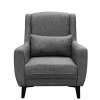 Medea armchair pakoworld fabric in anthracite shade 82x84x100cm