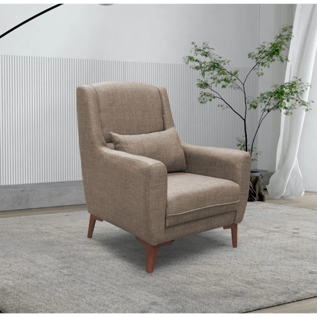 Medea armchair pakoworld fabric in beige shade 82x84x100cm