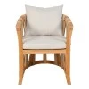 Armchair Morani pakoworld teak wood skeleton and fabric in natural shade 61x66x75cm