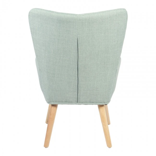 Πολυθρόνα-μπερζέρα Gerlina pakoworld μέντα ύφασμα με πόδι σε φυσική απόχρωση 71x64x94εκ