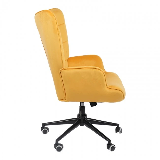 Lobima pakoworld swivel director&#039;s office chair yellow velvet 68x71x105-112cm