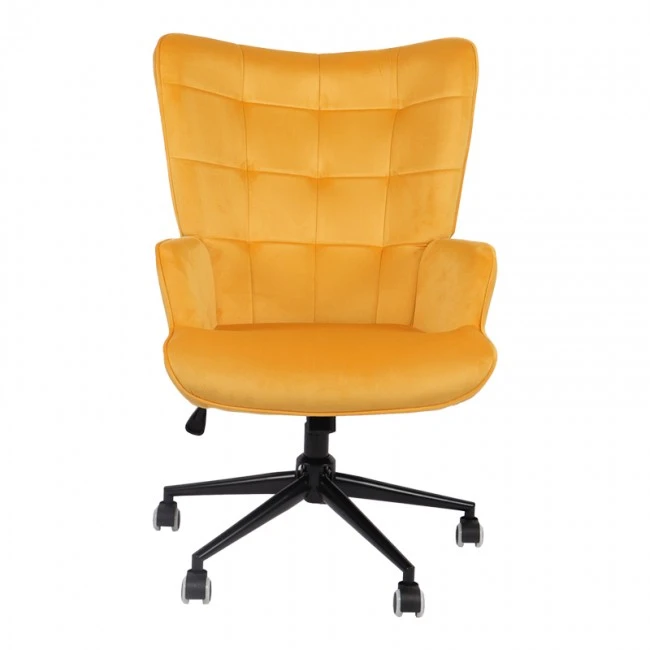 Lobima pakoworld swivel director&#039;s office chair yellow velvet 68x71x105-112cm