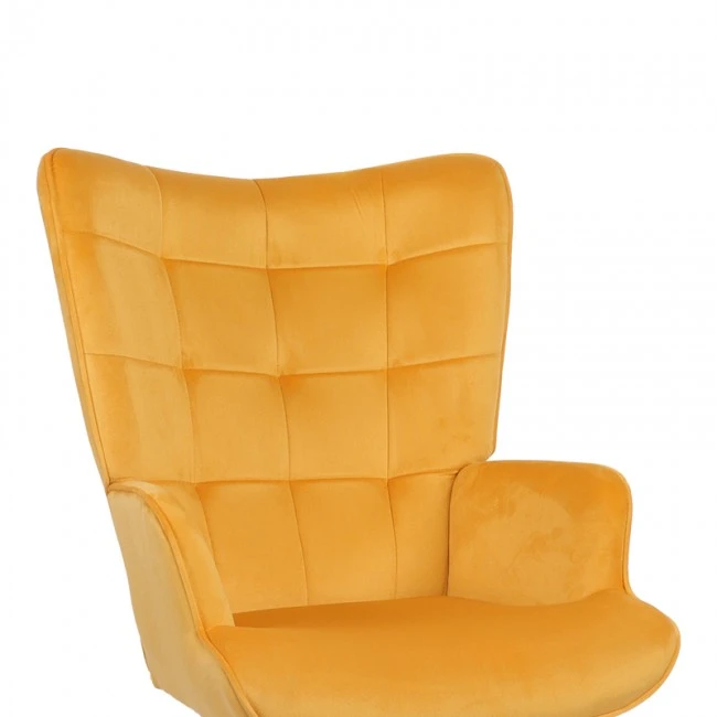 Lobima pakoworld swivel director&#039;s office chair yellow velvet 68x71x105-112cm