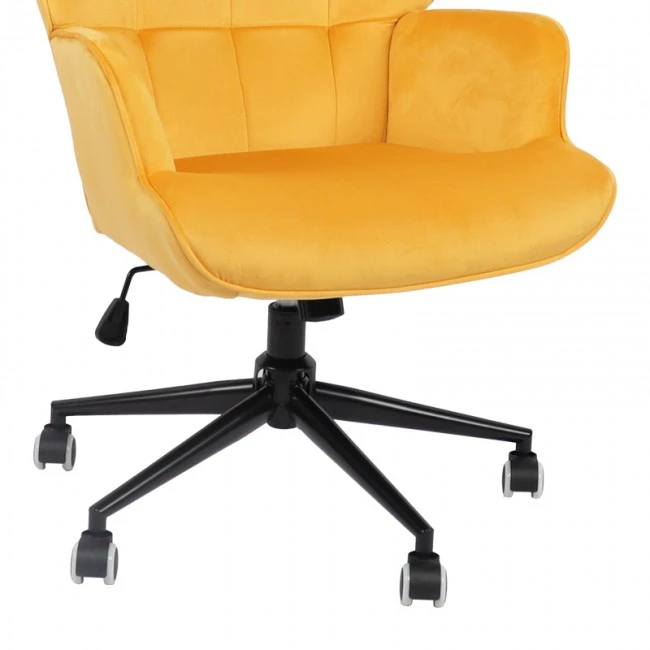 Lobima pakoworld swivel director&#039;s office chair yellow velvet 68x71x105-112cm