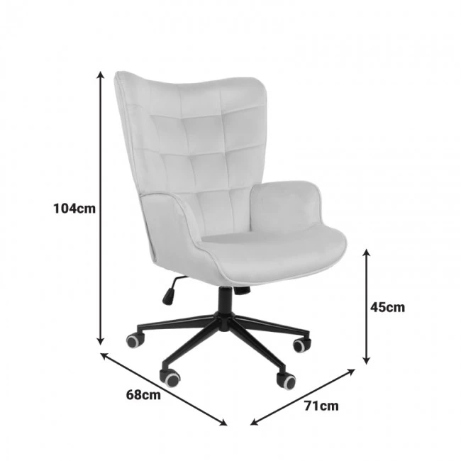 Lobima pakoworld swivel director&#039;s office chair yellow velvet 68x71x105-112cm