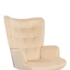 Lobima pakoworld executive office chair, cream velvet, swivel, 68x71x105-112cm