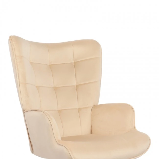 Lobima pakoworld executive office chair, cream velvet, swivel, 68x71x105-112cm