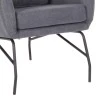 Armchair Rimbo pakoworld light grey velvet fabric-metal black leg 66x81x102cm