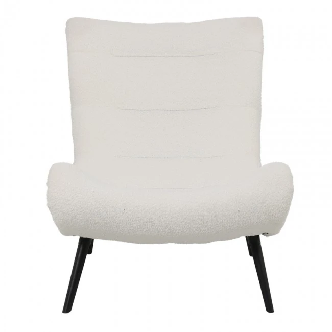 Silla pakoworld boucle fabric armchair in white color 97x80x100cm