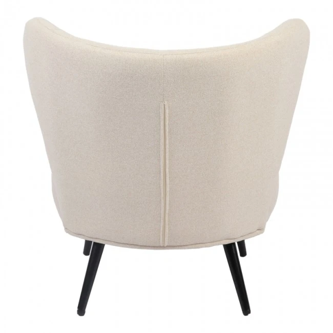 Πολυθρόνα Nagreta pakoworld κρεμ ύφασμα με μεταλλικό πόδι σε μαύρη απόχρωση 77x73x74εκ