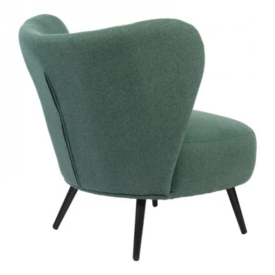 Armchair Nagreta pakoworld green fabric and metal legs in black color 77x73x74cm