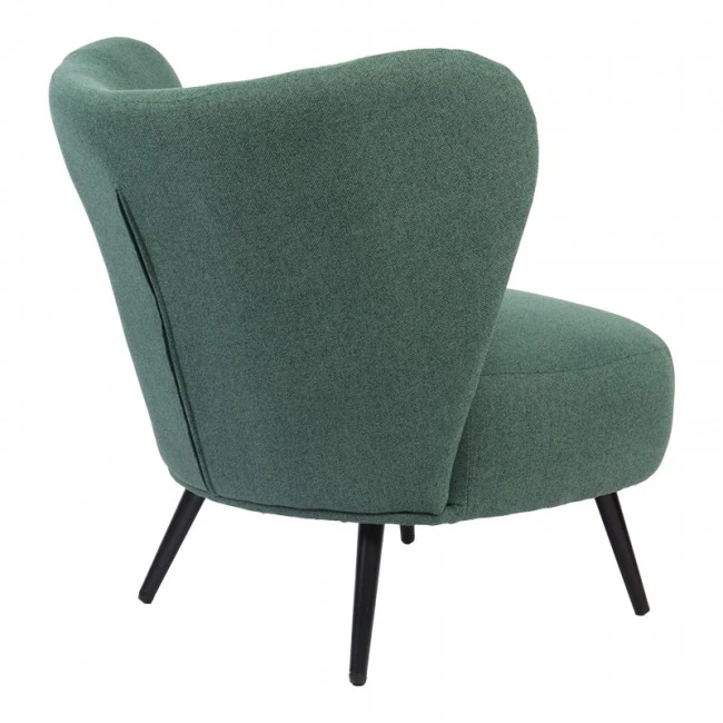 Πολυθρόνα Nagreta pakoworld πράσινο ύφασμα με μεταλλικό πόδι σε μαύρη απόχρωση 77x73x74εκ