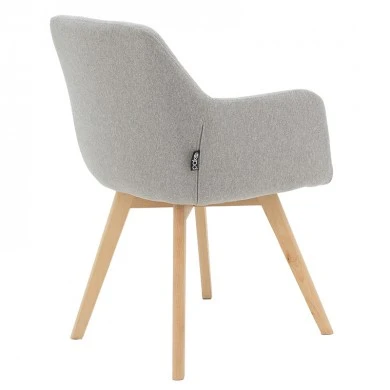 Armchair Nasima pakoworld fabric grey-natural 57x58x84cm