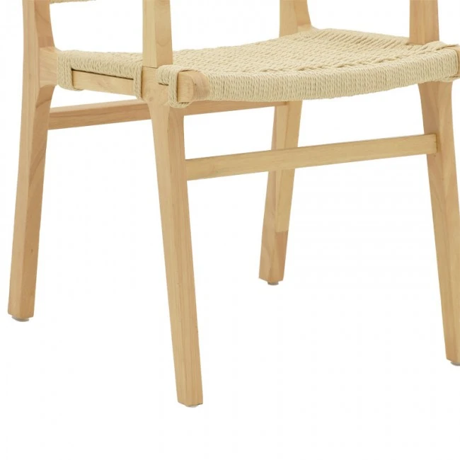 Arm chair Olivier pakoworld natural beech wood natural rope 62x60x85cm