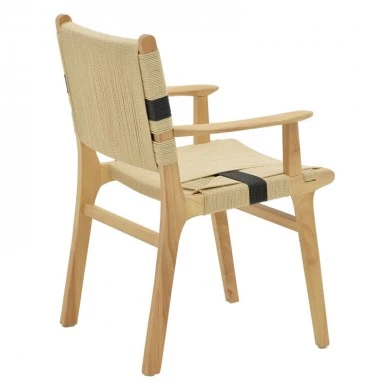 Armchair Olivier pakoworld natural black beech wood-natural rope 62x60x85cm