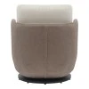 Armchair rotating Coupa pakoworld fabric in beige shade 75x77x79cm