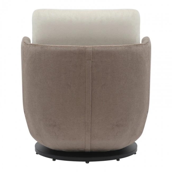 Armchair rotating Coupa pakoworld fabric in beige shade 75x77x79cm