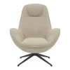 Armchair rotaitng Flago pakoworld boucle fabric in beige shade 85x88x103.5cm