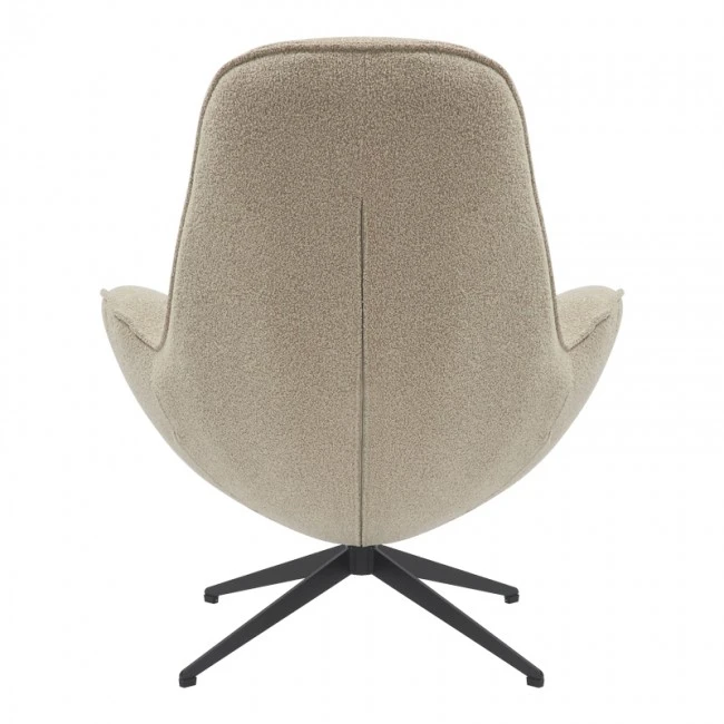 Armchair rotaitng Flago pakoworld boucle fabric in beige shade 85x88x103.5cm