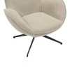 Armchair rotaitng Flago pakoworld boucle fabric in beige shade 85x88x103.5cm