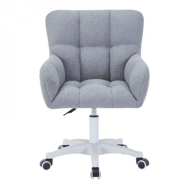 Givole pakoworld office chair in grey teddy fabric 55x50x76-86cm