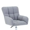 Givole pakoworld swivel armchair in grey teddy fabric 55x50x76-86cm
