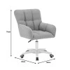Givole pakoworld swivel armchair in white teddy fabric 55x50x76-86cm