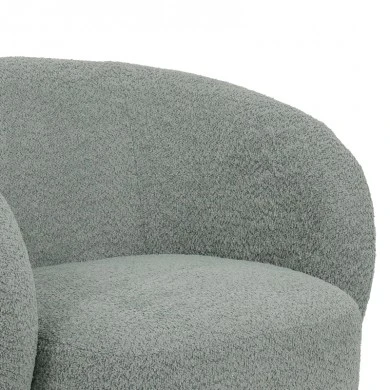 Kreslo pakoworld swivel armchair boucle fabric in ligh green color 78x81x77cm