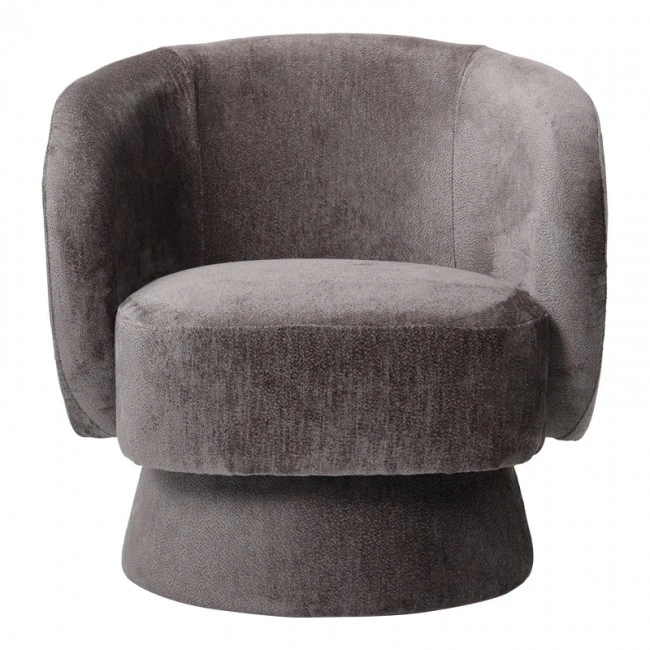 Kreslo pakoworld swivel armchair fabric in dark grey color 78x81x77cm