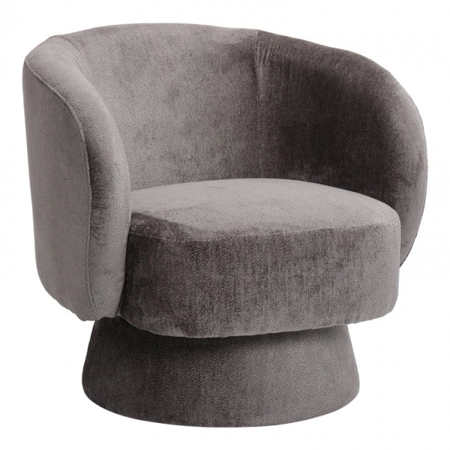 Kreslo pakoworld swivel armchair fabric in dark grey color 78x81x77cm