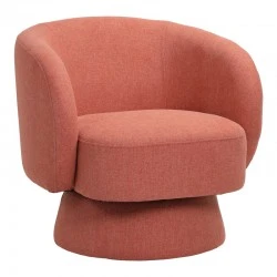 Kreslo pakoworld swivel armchair fabric in terracotta color 78x81x77cm Kreslo pakoworld swivel armchair fabric in terracotta color 78x81x77cm
