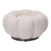 Nester pakoworld swivel armchair with stool boucle fabric in beige color 98x97x69cm