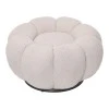 Nester pakoworld swivel armchair with stool boucle fabric in beige color 98x97x69cm