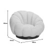 Nester pakoworld swivel armchair with stool boucle fabric in beige color 98x97x69cm