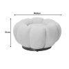 Nester pakoworld swivel armchair with stool boucle fabric in beige color 98x97x69cm