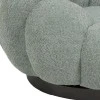 Nester pakoworld swivel armchair boucle fabric in light green color 98x97x69cm