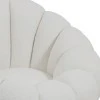 Nester pakoworld swivel armchair boucle fabric in white color 98x97x69cm