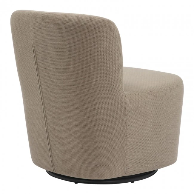 Swish rotating armchair pakoworld bouclé fabric in gray-beige shade 63x76x76.5cm