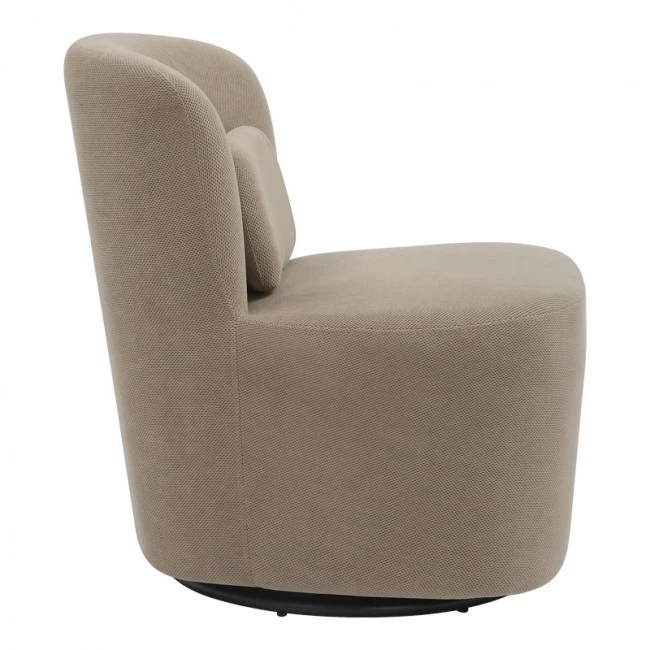 Swish rotating armchair pakoworld bouclé fabric in gray-beige shade 63x76x76.5cm