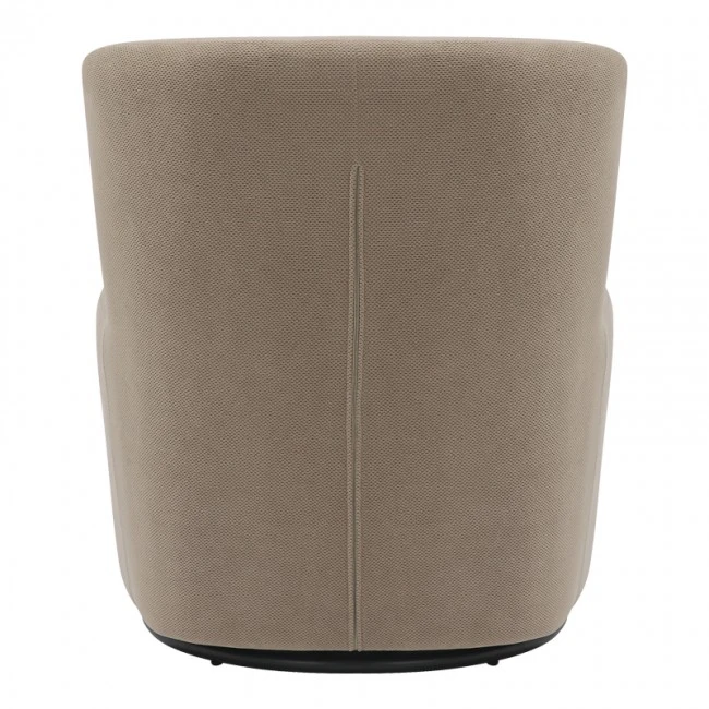 Swish rotating armchair pakoworld bouclé fabric in gray-beige shade 63x76x76.5cm