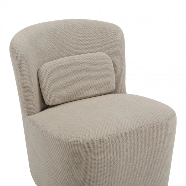 Swish rotating armchair pakoworld boucle fabric in beige shade 63x76x76.5cm