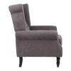 Armchair Piore pakoworld dark grey fabric and black rubberwood leg 77x80x106cm