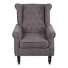 Armchair Piore pakoworld dark grey fabric and black rubberwood leg 77x80x106cm